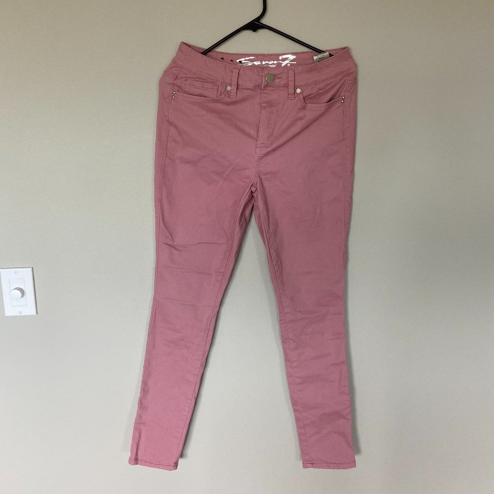 Woman's Seven7, Mauve, High Rise Skinny Jeans.